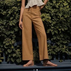 anthropologie colette cropped wide leg pants in honey